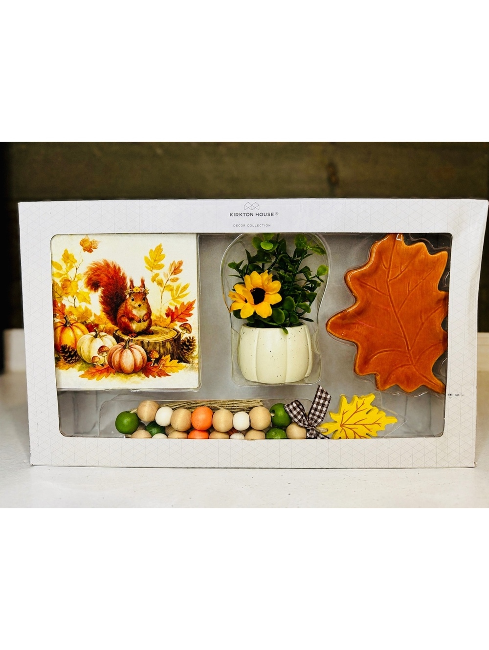 Kirkton House Fall Tiered Tray Set NIB - Squirrel, Sunflower, Aldi Exclusive
